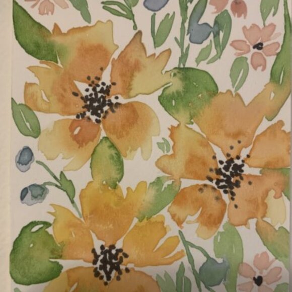 Four Floral Watercolor Cards with Envelope (sku 001) - Picture 2 of 8
